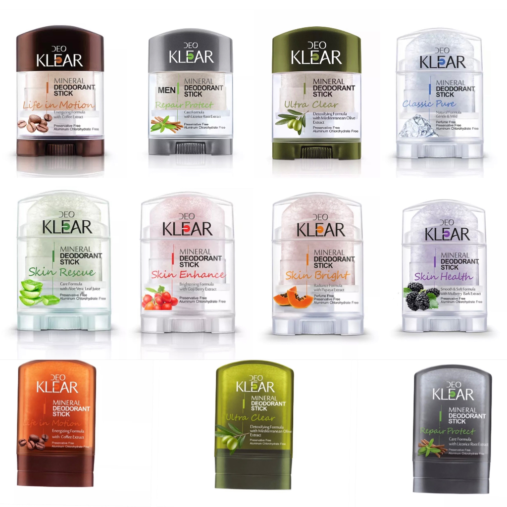 Deo klear mineral deodorant stick 60g/ 70g โรลออนสารส้มดีโอเคลียร์ 60/70 กรัม