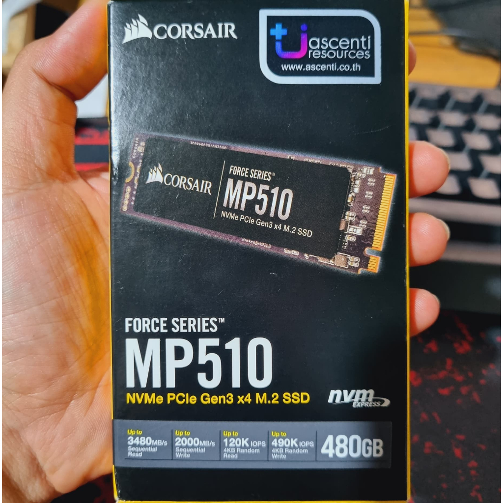 เอสเอสดี SSD M.2 NVMe COSAIR MP510 480GB PCIe Gen3x4 มือ2 ใช้งานปกติ