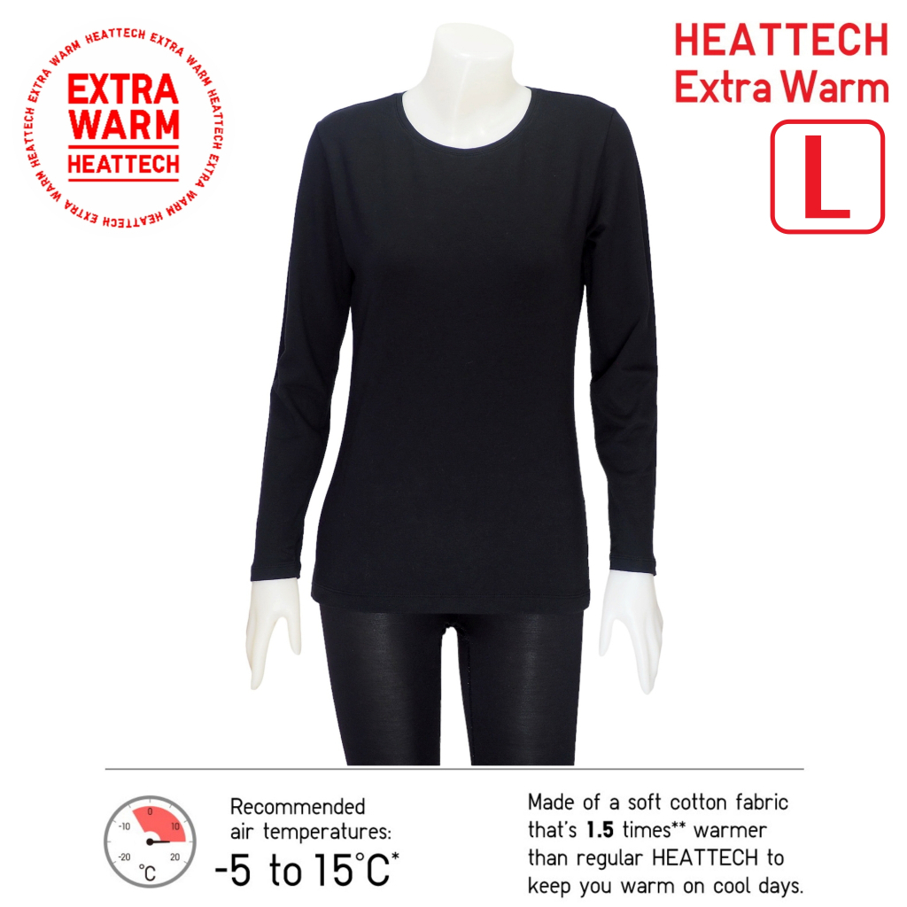 Extra Warm Size L Uniqlo Heattech  เสื้อลองจอนผู้หญิง  ฮีทเทคมือสอง สภาพใหม่