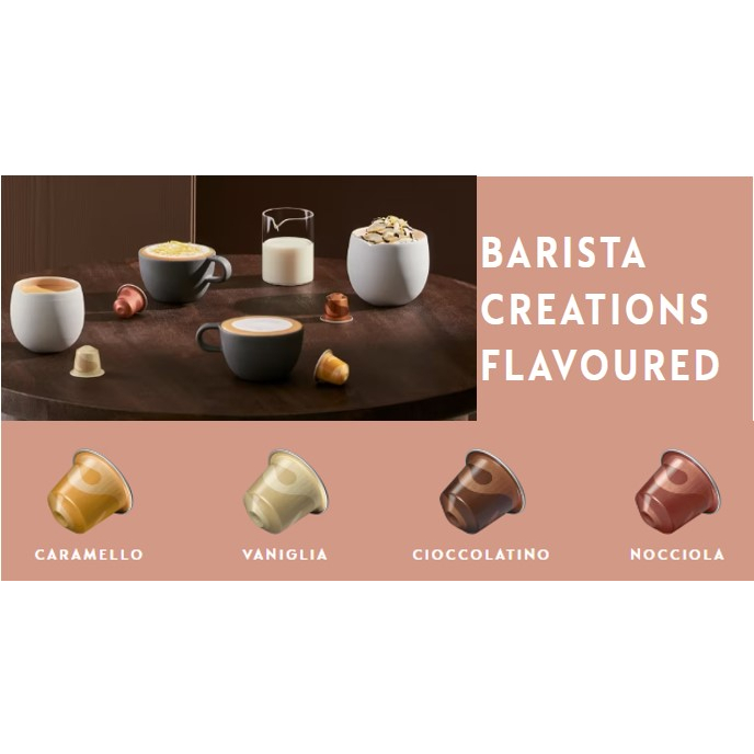 แคปซูลกาแฟ เนสเพรสโซ่ Nespresso Capsules Barista Creations Cioccolatino, Caramello, Vaniglia, Nocciola