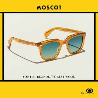 MOSCOT แว่นกันแดด มอสคอต รุ่น YONTIF สีกรอบ BLONDE สีเลนส์ FOREST WOOD ไซซ์ 49 ของแท้ มีประกัน