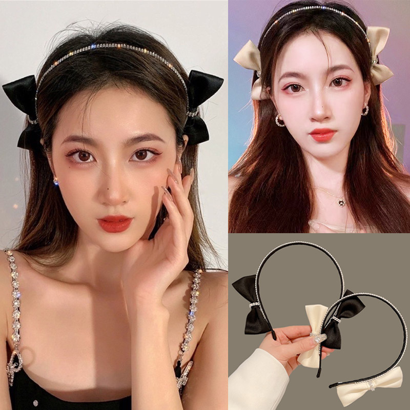 พร้อมส่ง  ที่คาดผมเพชรประดับโบว์ ที่คาดผมไฮโซ ที่คาดผมประดับเพชร ที่คาดผมเกาหลี ที่คาดผมติดโบว์ ที่คาดผมสวยๆ – โปรปัง
