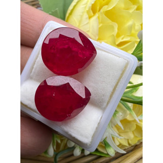 Lab Ruby Thailand 🇹🇭 pear shape 12x14mm 2 pieces weight 24 carats