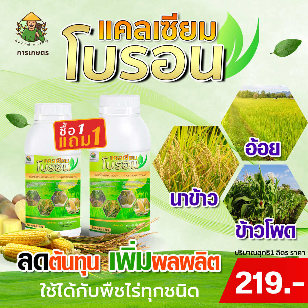 แแคลเซียมโบรอนนาโนแอคทีฟ อาหารเสริมพืช 6ลิตรแถมฟรี6ลิตร