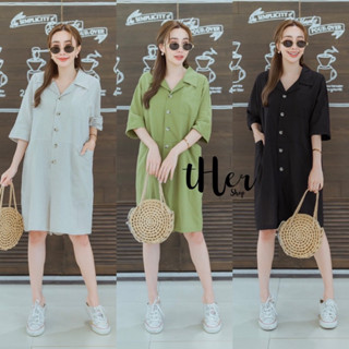 🌈🌿🌸🌼🌺💚🧡🤎🇰🇷 Linen Cotton Jumpsuit  Short Pant Shirt