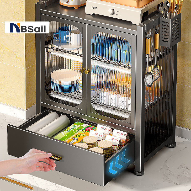 NBSail 2/3ชั้น แบบลิ้นชัก ตู้เก็บจานชาม ชั้นวางจานสแตนเลส ป้องกันฝุ่น ชั้นคว่ำจาน ตู้ ที่คว่ำจานชาม ชั้นวางของ ครัว