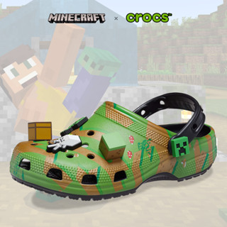 Crocs ครอคส์ รองเท้าแตะ รองเท้าแบบสวม คอลแลป เกมมายคราฟ UX Minecraft elevate 208472-90H (2990)