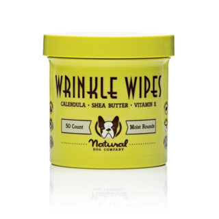 NATURAL DOG COMPANY : WRINKLE WIPES (แผ่นวิปสำหรับรอยย่น สุนัขหน้าย่น ลดคราบน้ำตา และผื่นภูมิแพ้สุนัข) 50 แผ่น