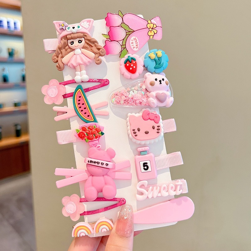 New กิ๊บติดผม ลายการ์ตูนน่ารักๆ เซ็ท 14 ชิ้น เครื่องประดับผม สีสันสดใส กิ๊บเด็ก เด็กผู้หญิง พร้อมส่ง