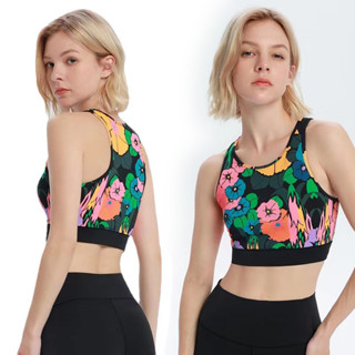 สปอร์ตบรา บราออกกำลังกาย ลายดอกไม้ sportbra with flower printed