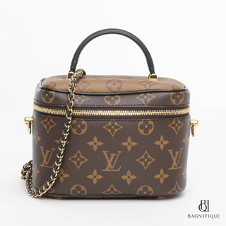 LOUIS VUITTON VANITY BROWN MONOGRAM REVERSE CALF GHW MICROCHIP