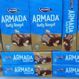 ARMADA Nutty Nougat อาร์มาด้า นัทตี้ นูกัต (นูกัตผสมถั่วลิสงเคลือบช็อคโกแลต) ตราพิคคาเดลี 12x21 g