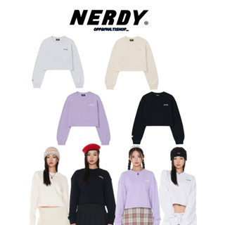 🇰🇷‼️ Nerdy on sale❤️‍🔥🇰🇷 Womens Cursive Logo Cropped Sweatshirt 🇰🇷✨