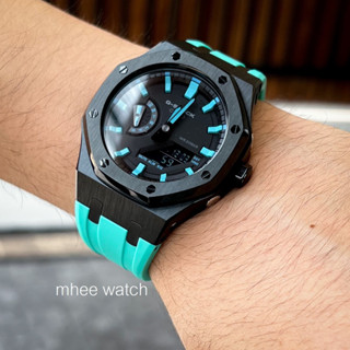 GShock Custom AP ทิฟฟานี่ Blue Casioak Rubber Strap