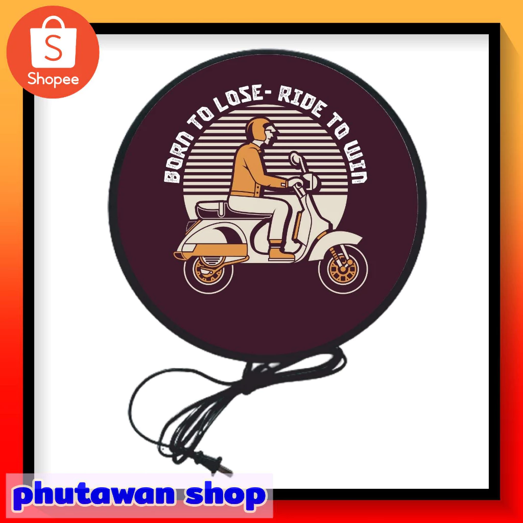 ป้ายไฟ LED โลโก้ Vespa ป้ายแต่งร้าน
