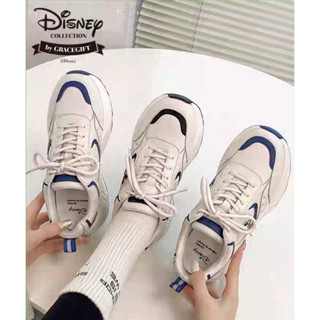 Grace Gift x Disney รองเท้าผ้าใบดิสนีย์สีขาว Donald Duck , Mickey Mouse