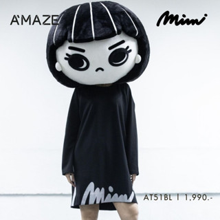 MIMI เสื้อตัวยาวสีดำ ลายน้องมีมี่ ใส่เก๋ๆ (AT51BL)