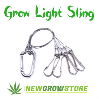 ตะขอสลิงแขวนไฟ เชือกลวดสลิงดำ Plant light sling 30cm สายปรับได้ สายปรับระดับ สายสลิง สายรอก เส้นสำหรับไฟปลูกต้นไม้