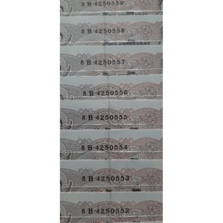 ชุด10ใบธนบัตร10บาทแบบ12ที่ระลึก120ปีกระทรวงการคลังเลขเรียงติดกันมีเลขตอง555