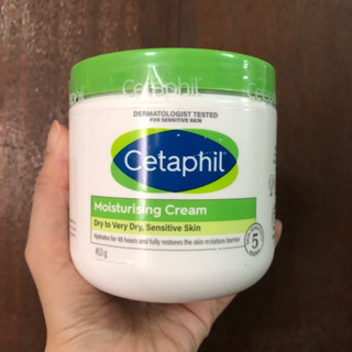 Cetaphil Moisturizing Cream Sensitive Face &amp; Body , เซตาฟิล มอยส์เจอไรซิ่ง ครีม ครีมบำรุงผิว 453 g ลายใหม่