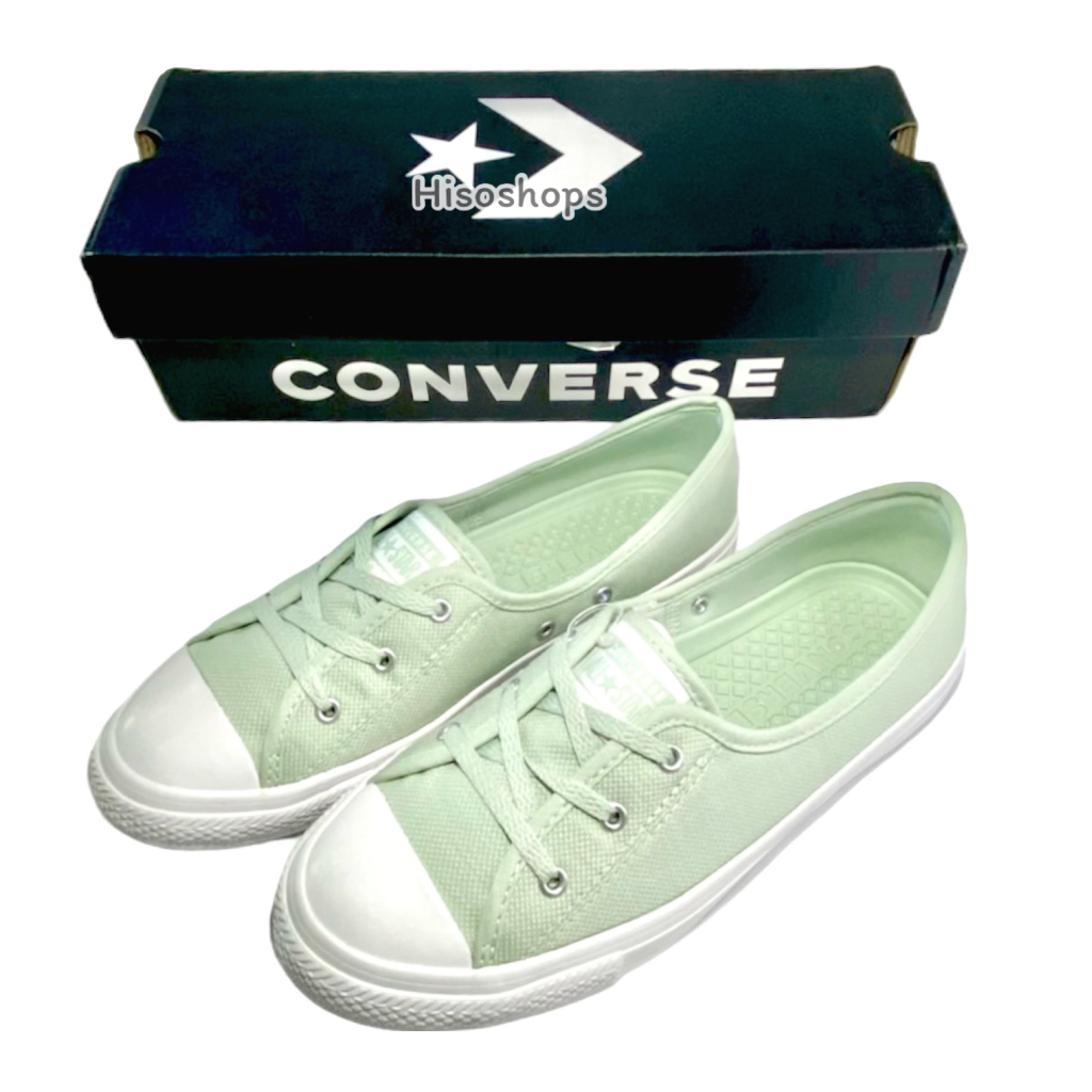 Converse รองเท้าคอนเวิร์ส รองเท้าผ้าใบผู้หญิง รุ่น All Star Ballet Pop Color Slip สี green ของแท้จาก Shop เบอร์ eu39