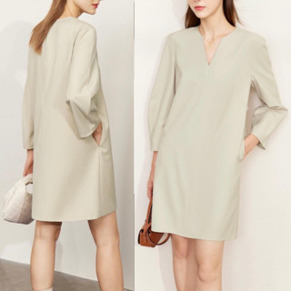 V-neck long sleeves dress✨ เดรสสั้น คอวี แขนยาวพอง