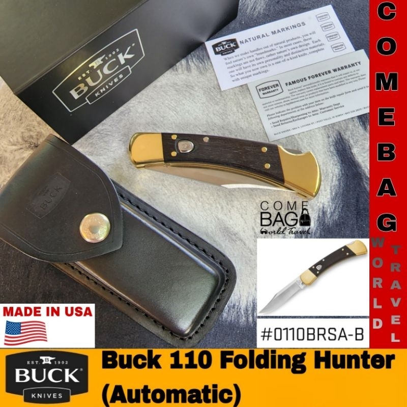 มีดพับBuck 110 Folding Hunter Automatic รหัส (0110BRSA-B) Made in USA ของแท้