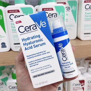 เซราวี CeraVe Hydrating Hyaluronic Acid Serum 30ml เซรั่มบำรุงผิวหน้า เพื่อผิวนุ่มชุ่มชื้น เนื้อบางเบา แท้ 100%