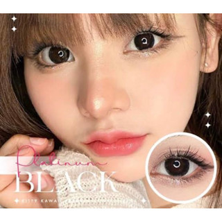 Bigeye Black mini platinum / circle black Kitty Kawaii บิ๊กอายสีดำ คอนเเทคเลนส์สีดำ ✨คอนเเทคเลนส์กรองเเสง✨