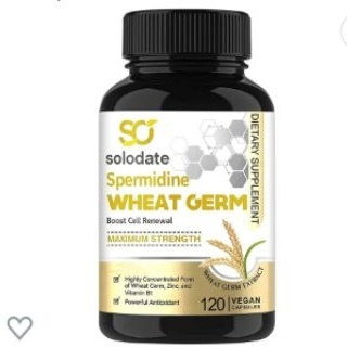 Spermidine Supplement, 1500mg Wheat Germ Extract with High Spermidine Content and Zinc for Antioxidant 120 Caps