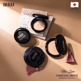 Mille แป้งชาร์โคล ปกปิดเรียบเนียน Mille Charcoal Matte Cover Pact SPF25 / PA++ 11 g.