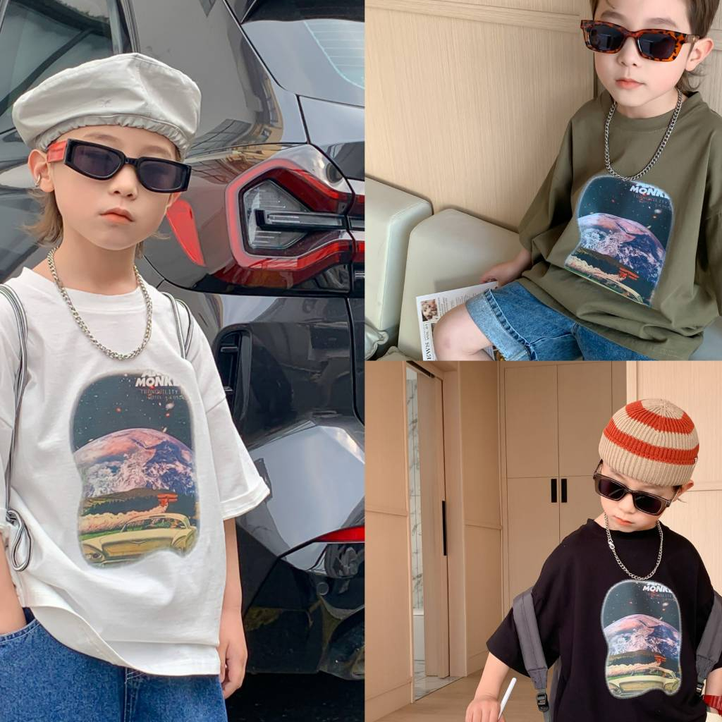พร้อมส่ง ☑️ เสื้อยืดแฟชั่นเด็ก*ทรงโอเวอร์ไซส์