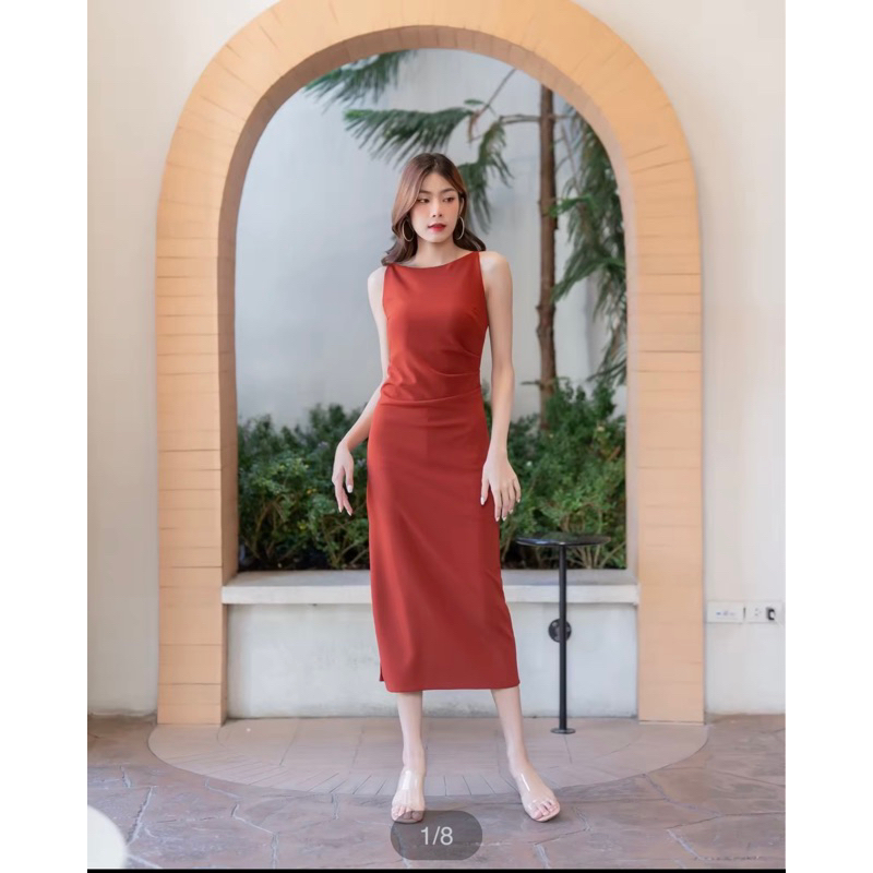 ส่งต่อ เดรส Lady MADE Kloset สีส้มอิฐ size L