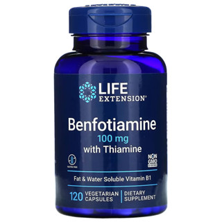 Life Extension Benfotiamine with Thiamine 100 mg 120 Vegetarian Capsules