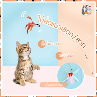 I&amp;CAT สินค้าใหม่พร้อมส่ง!! ไม้ตกแมว ของเล่นแมว ไม้ตกแมวแบบสปริง ไม้ล่อแมว ไม้ล่อแมวขนนก ไม้กระดิ่ง เชือกของเล่น