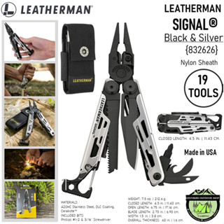 Leatherman SIGNAL Nylon Sheath Black&amp;Silver - ดำ/เงิน {832626} #19 Tool