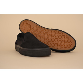 รองเท้าสเก็ต รองเท้าสเก็ตหุ้มส้น รองเท้าสีดำ OXELO Adult Low-Top Slip-On Skate Shoes Without Laces Vulca 500 Black