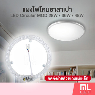 แผงไฟ LED กลม 28W 36W 48W ไส้โคมซาลาเปา ติดตั้งง่ายด้วยแถบแม่เหล็ก แผงไฟเพดาน แผงไฟโคมซาลาเปา ซื้อเยอะมีราคาส่ง