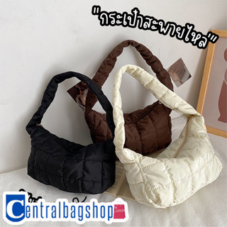 centralbagshop(C1849) กระเป๋าสะพายไหล่ใบเล็ก เป็นผ้าโพลีเอสเตอร์นุ่มๆใส่มือถือได้