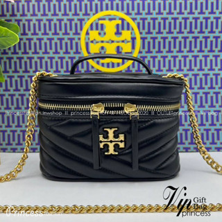 TORY BURCH Kira Chevron Mini Vanity Case Bag กระเป๋าถือ/สะพาย ใส่เครื่องสำอางค์ ใส่ของใช้จำเป็นได้ ทรงกล่องสวย