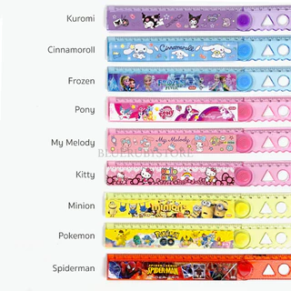 พร้อมส่ง💕 ไม้บรรทัดพับได้ ยาว 30ซม. ลายการ์ตูน เครื่องเขียน อุปกรณ์การเรียน ruler | Bluerubystore
