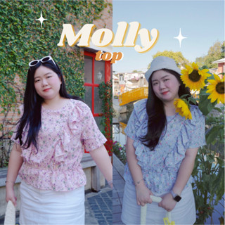 💖 Molly Top เสื้อแขนสั้น จั้มเอว แต่งระบาย#เสื้อผ้าสาวอวบ Plussize