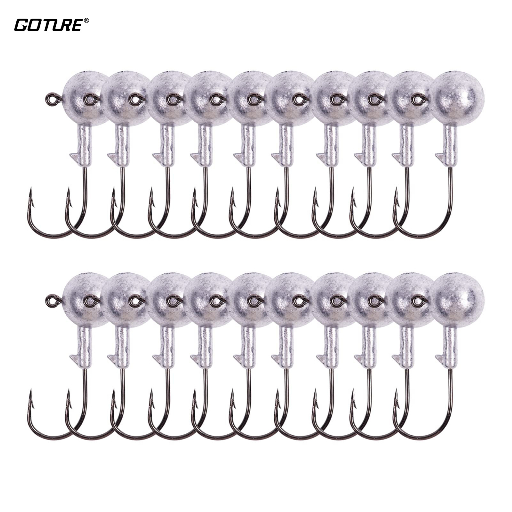 Goture เบ็ดตกปลา ตะขอหัวจิ๊ก น้ำเค็มน้ำจืด ขนาด1.8g/2.5g/3.5g/5g/7g/10g/14g/20g จำนวน 20ชิ้น/ถุง นำเข้า จัดส่งจากไทย