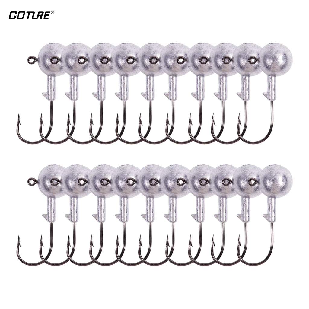 Goture เบ็ดตกปลา ตะขอหัวจิ๊ก น้ำเค็มน้ำจืด ขนาด1.8g/2.5g/3.5g/5g/7g/10g/14g/20g จำนวน 20ชิ้น/ถุง นำเข้า จัดส่งจากไทย