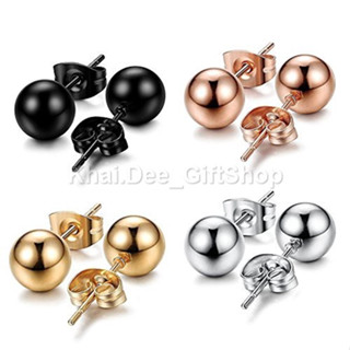 🇹🇭 316L ต่างหูแบบเจาะ ทรงกลม เรียบหรูดูแพง เหมาะกับทั้งหญิงและชาย - | B.STUD | Ball Stud Earring in all colours - 1 ชิ้น
