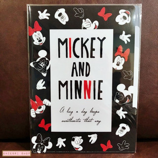 แฟ้ม A4 แยกใส่เอกสารได้ 5 ช่อง ลาย Mickey &amp; Minnie สีดำแดง