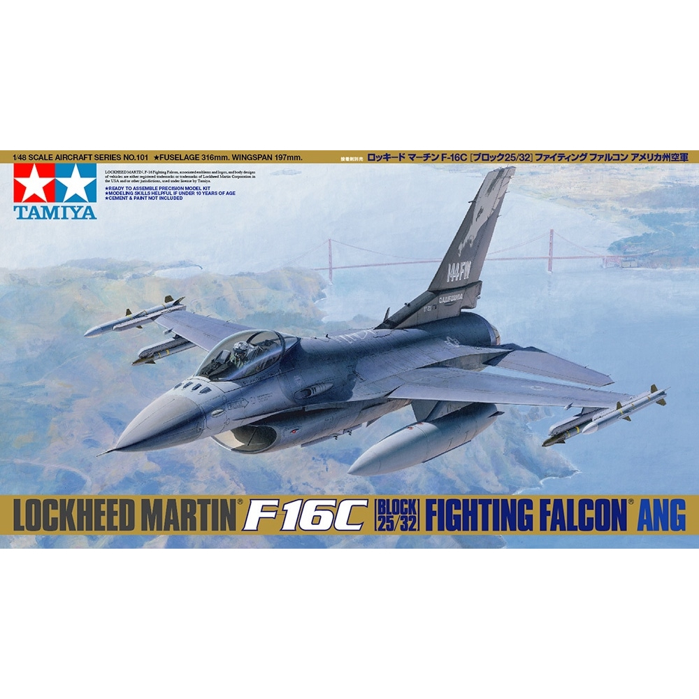🏆 TAMIYA 61101 ชุดประกอบจำลองมาตราส่วน 1:48 LOCKHEED MARTIN F-16C [BLOCK 25/32] FIGHTING FALCON ANG 