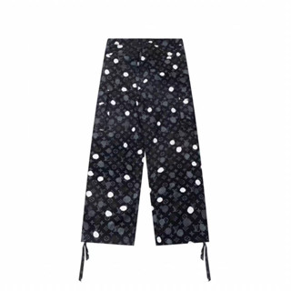 LOUIS VUITTON X YK BLACK PAINTED DOTS CARGO PATNS กางเกงคาร์โก้ แบรนด์หลุยส์วิตตอง ลายจุด โมโนแกรม แอลวี