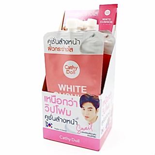 (6ซอง/กล่อง) Cathy Doll White Cushion Facial Cleanser 12 ml เคทีดอลล์ โฟมล้างหน้า คูชั่นล้างหน้า