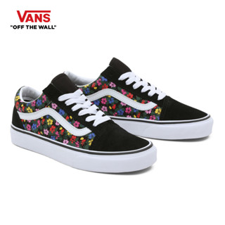 VANS OLD SKOOL - FLORAL BLACK/WHITE รองเท้าผ้าใบ ชาย หญิง